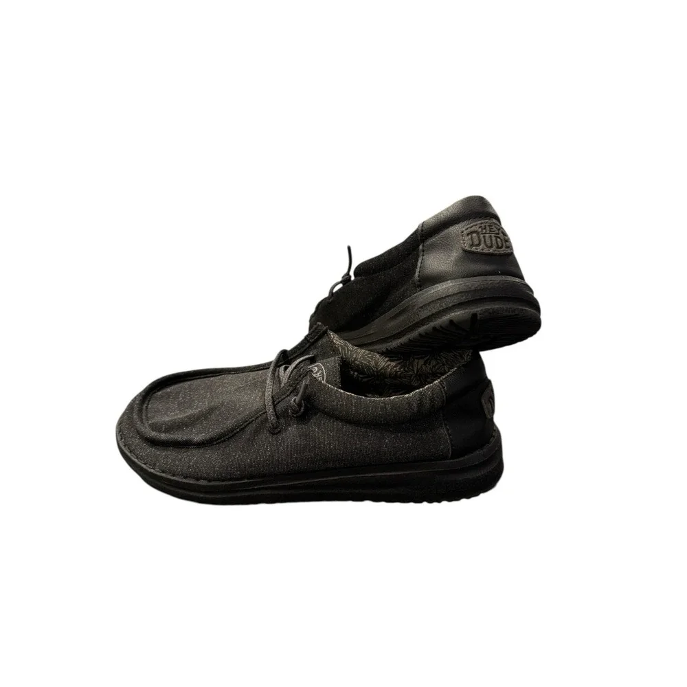Hey‎ Dude Wally Stretch Jersey Heather Black Kids Youth Slip On Shoes Size 2